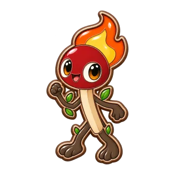 Matchstick, a Common Fire creature pin