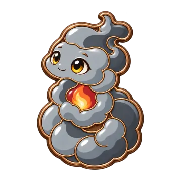 Puffcoil, a Common Fire creature pin
