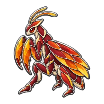 Searmantis, a Rare Fire creature pin