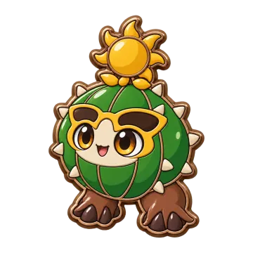 Sunbask, a Common Fire creature pin