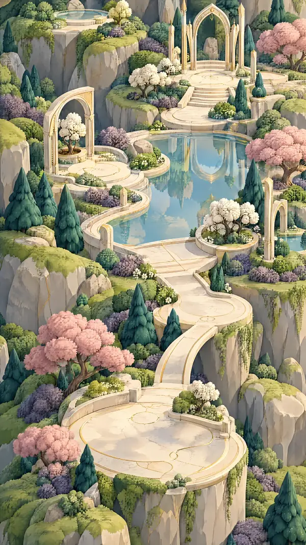 Elysian Sanctuary, painted map