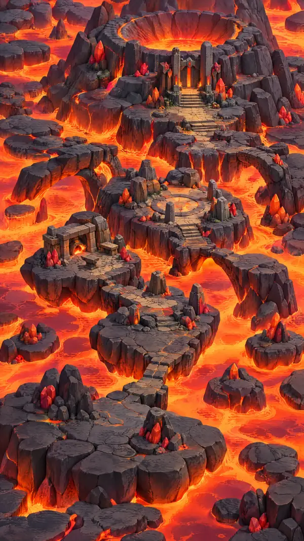 Emberfall Caldera, painted map