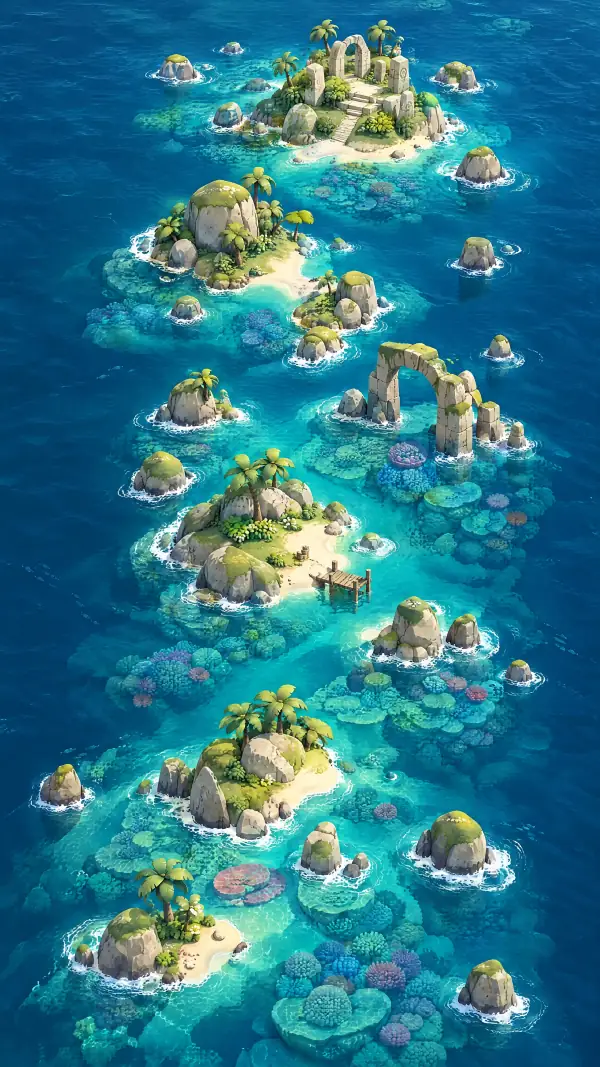 Jade Archipelago, painted map