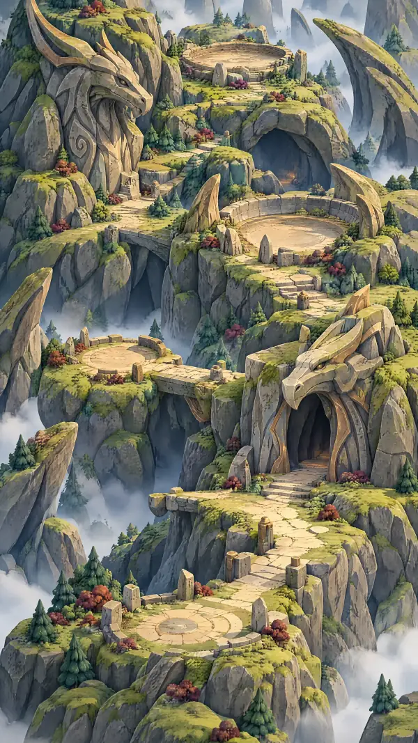 Wyrmspine Roost, painted map